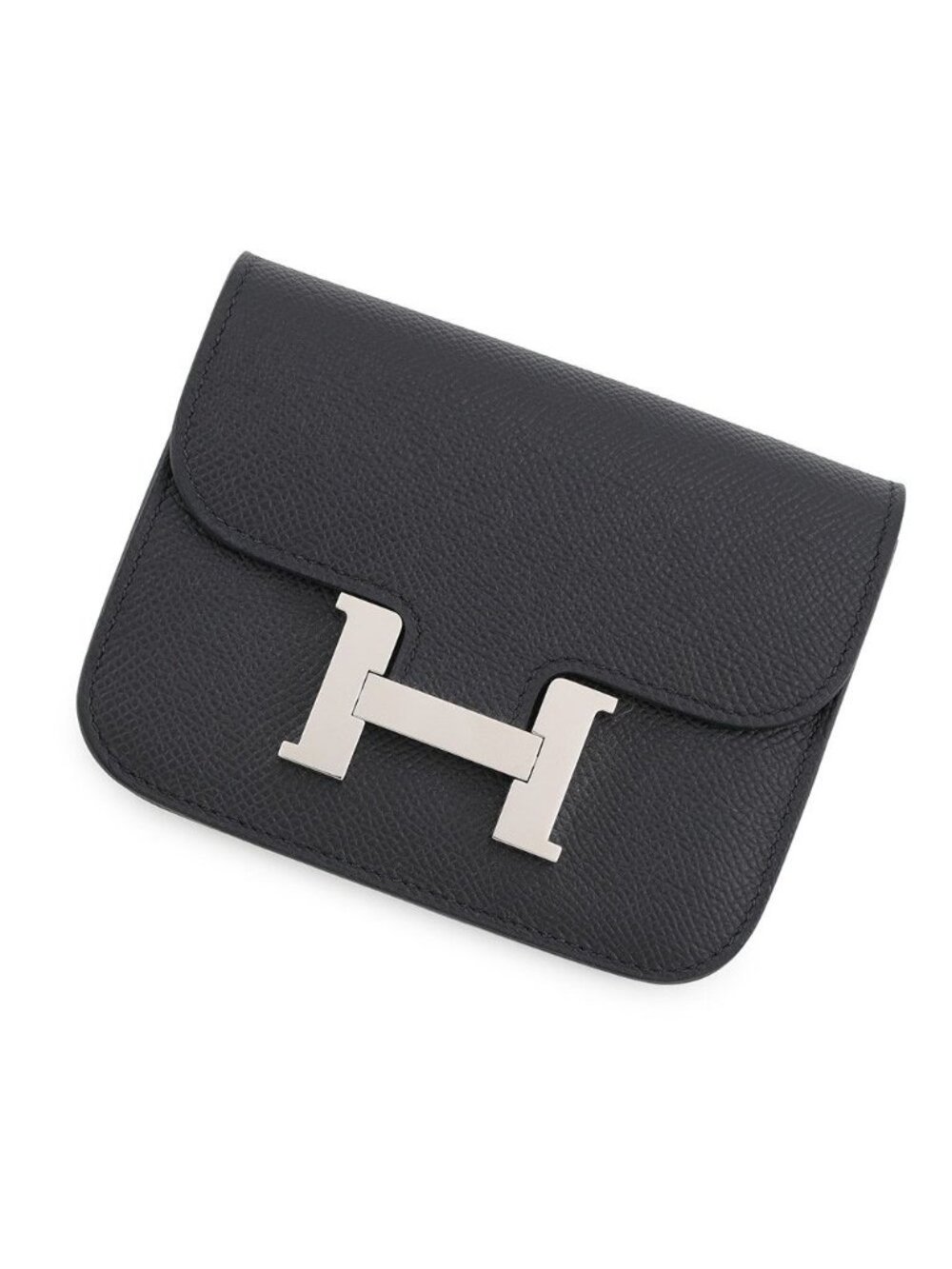 Hermes Wallet Constance Slim Black Silver Epsom